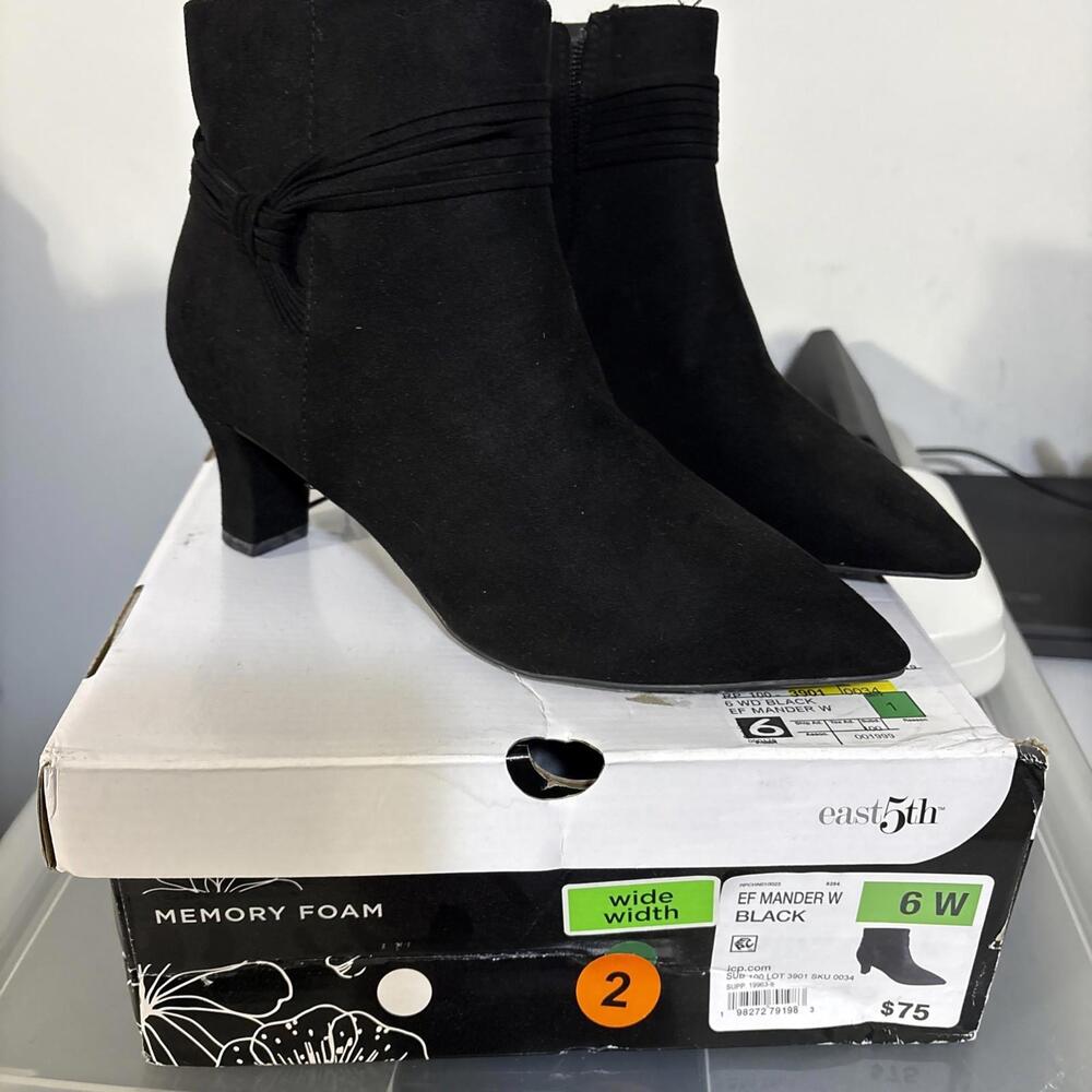 east 5th Womens Mander Block Heel‎ Booties new Sz 6Wide New In Box